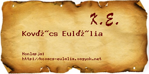 Kovács Eulália névjegykártya